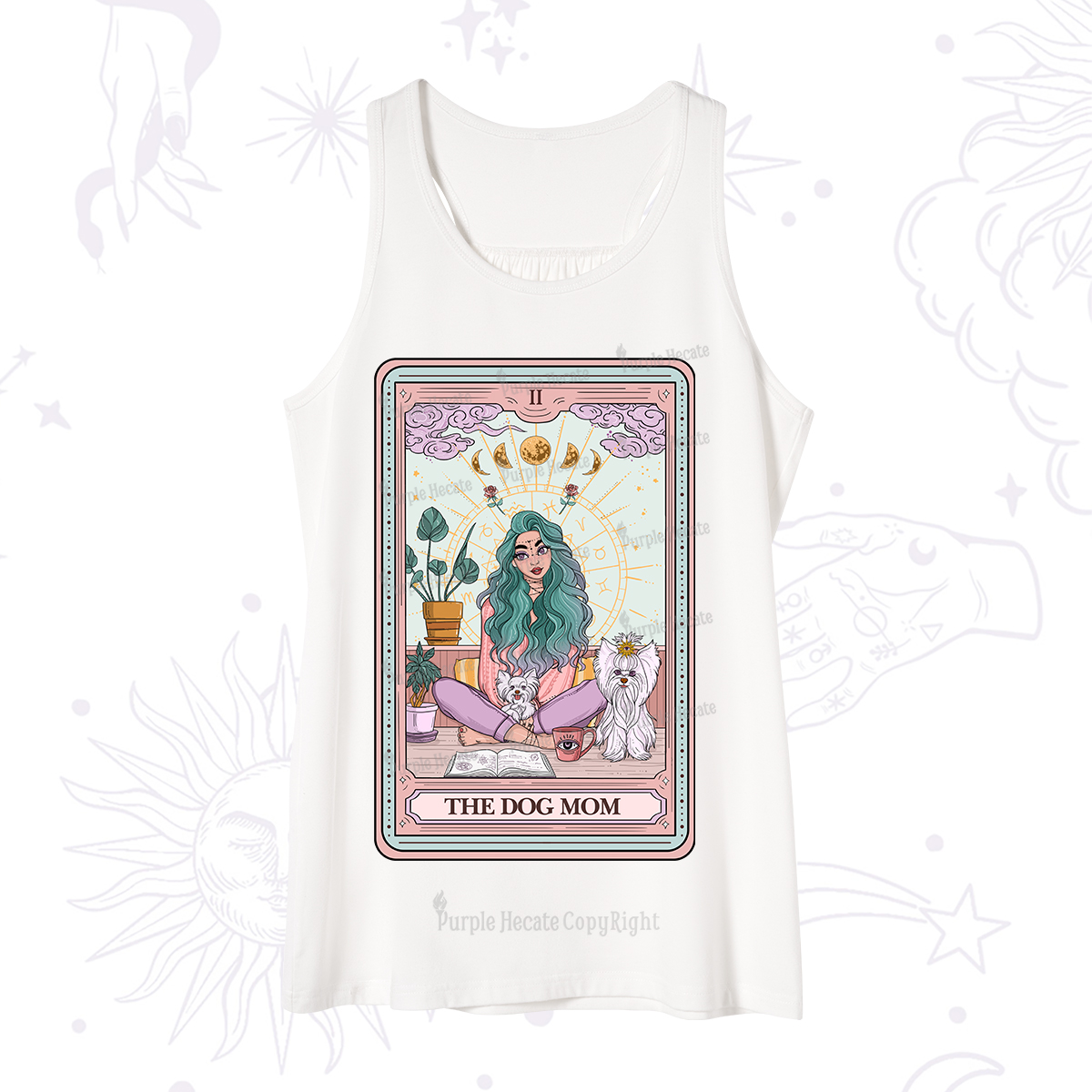 Purplehecate The Divine Dog Mom Tarot Card Tank