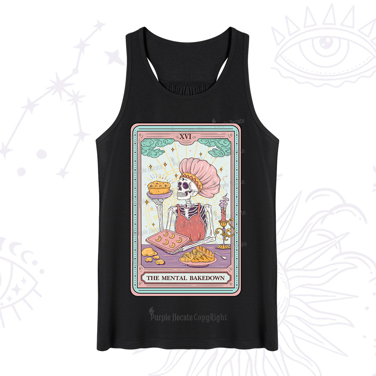 Purplehecate The Mental Bake Down Skeleton Tarot Card Tank