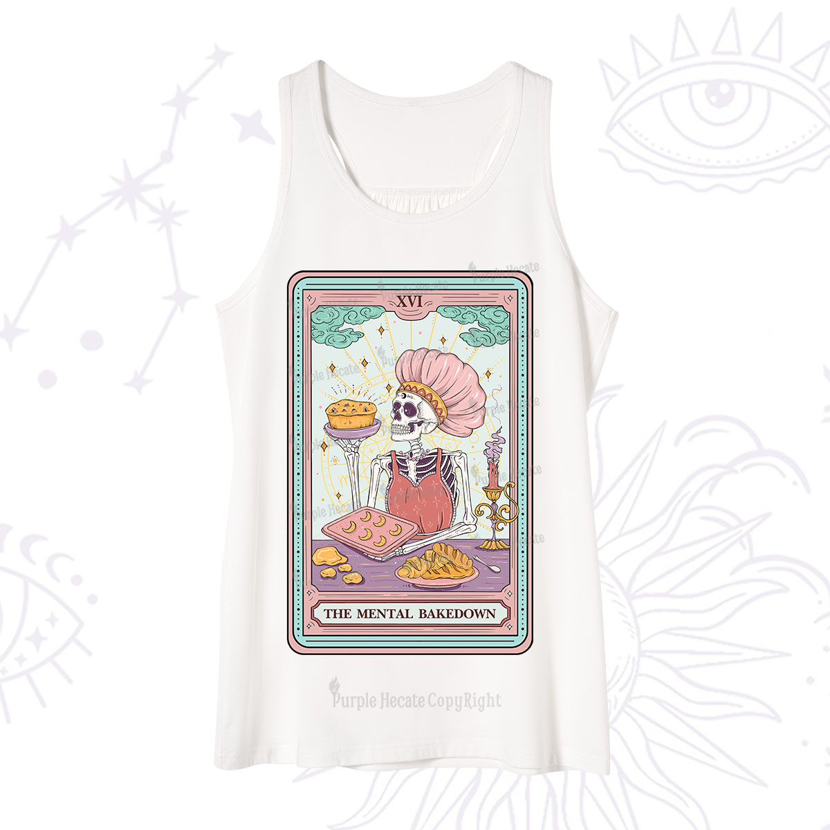 Purplehecate The Mental Bake Down Skeleton Tarot Card Tank