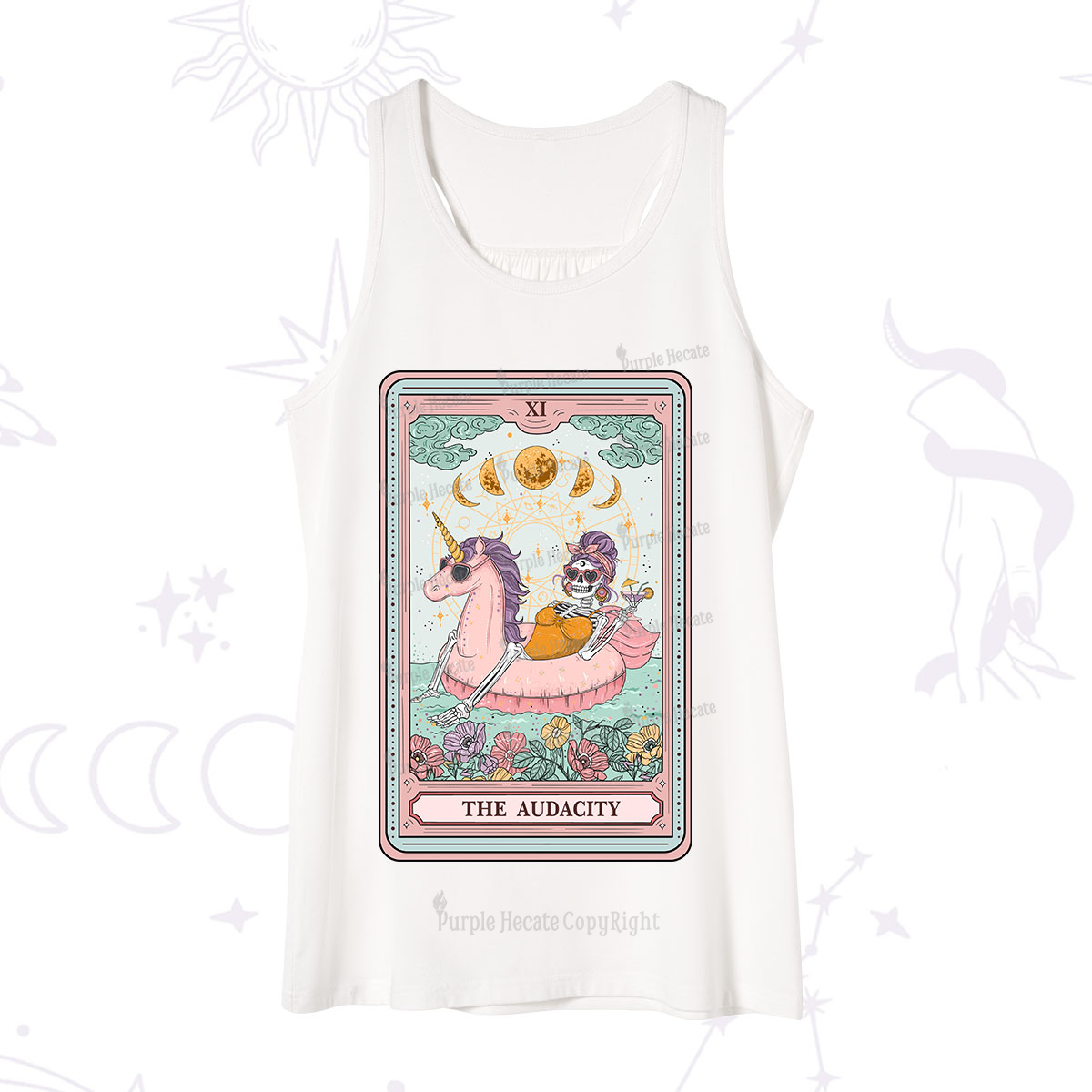 Purplehecate The Audacity Skeleton Tarot Card  Tank