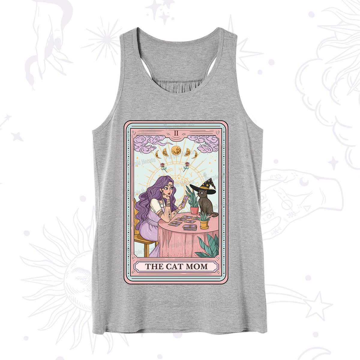 Purplehecate The Witchy Cat Mom Tarot Tank