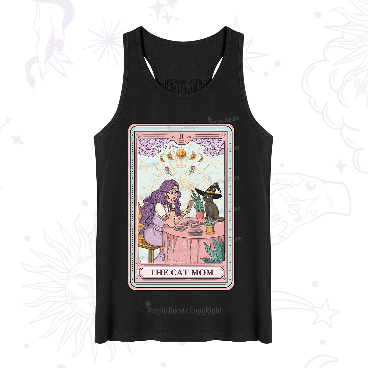 Purplehecate The Witchy Cat Mom Tarot Tank