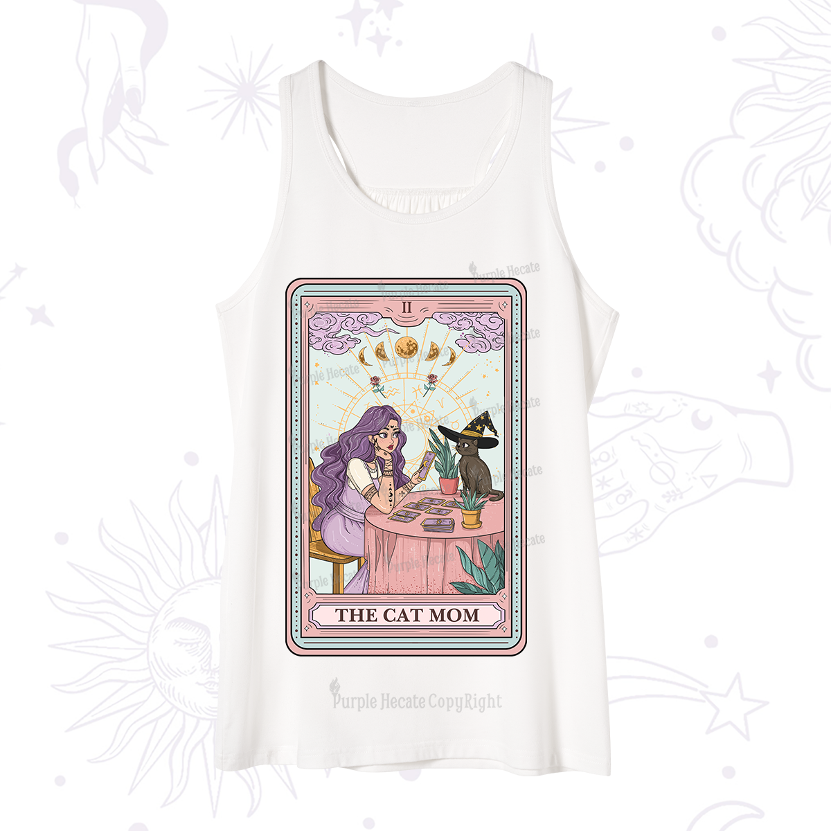 Purplehecate The Witchy Cat Mom Tarot Tank