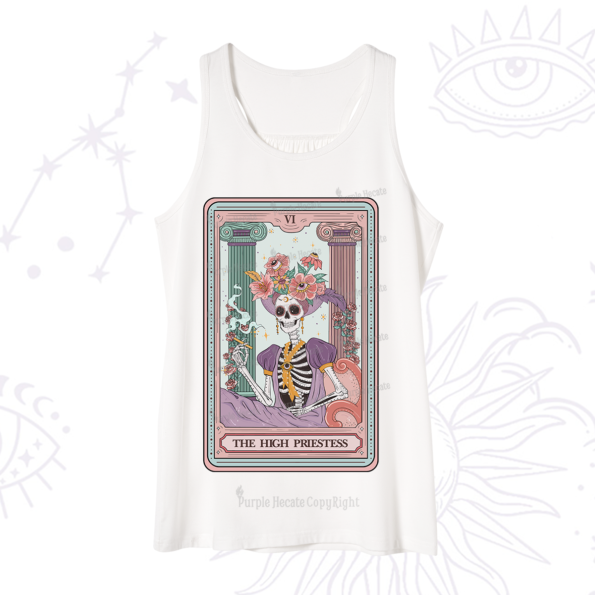 Purplehecate The High Priestess Skeleton Tarot Tank