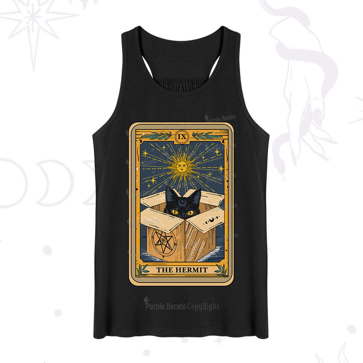 Purplehecate The Hermit Cat Tarot Card Tank