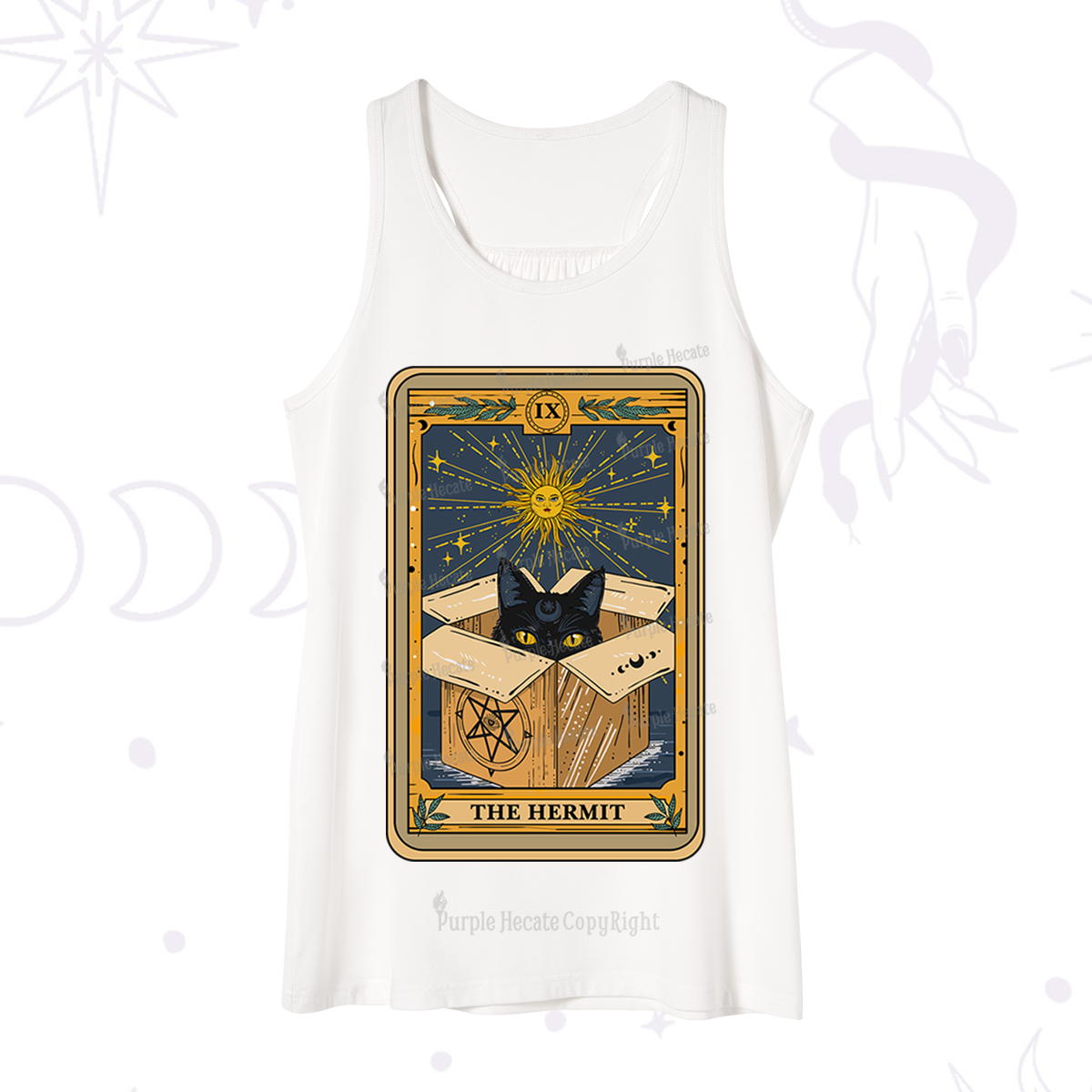 Purplehecate The Hermit Cat Tarot Card Tank