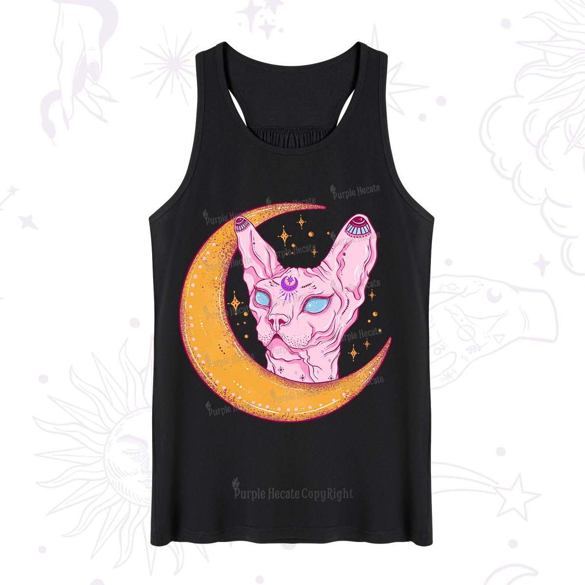 Purplehecate Mystical Witchy Cat Tank