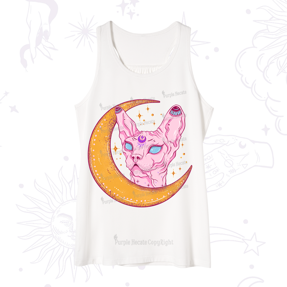 Purplehecate Mystical Witchy Cat Tank