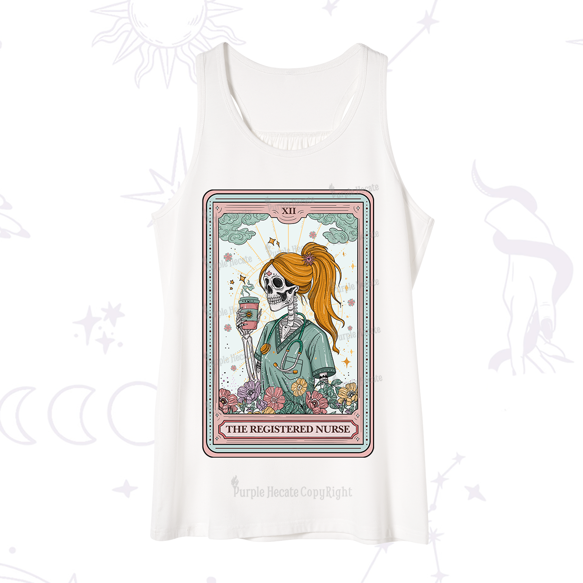 Purplehecate The Registered Nurse Skeleton Tarot Tank