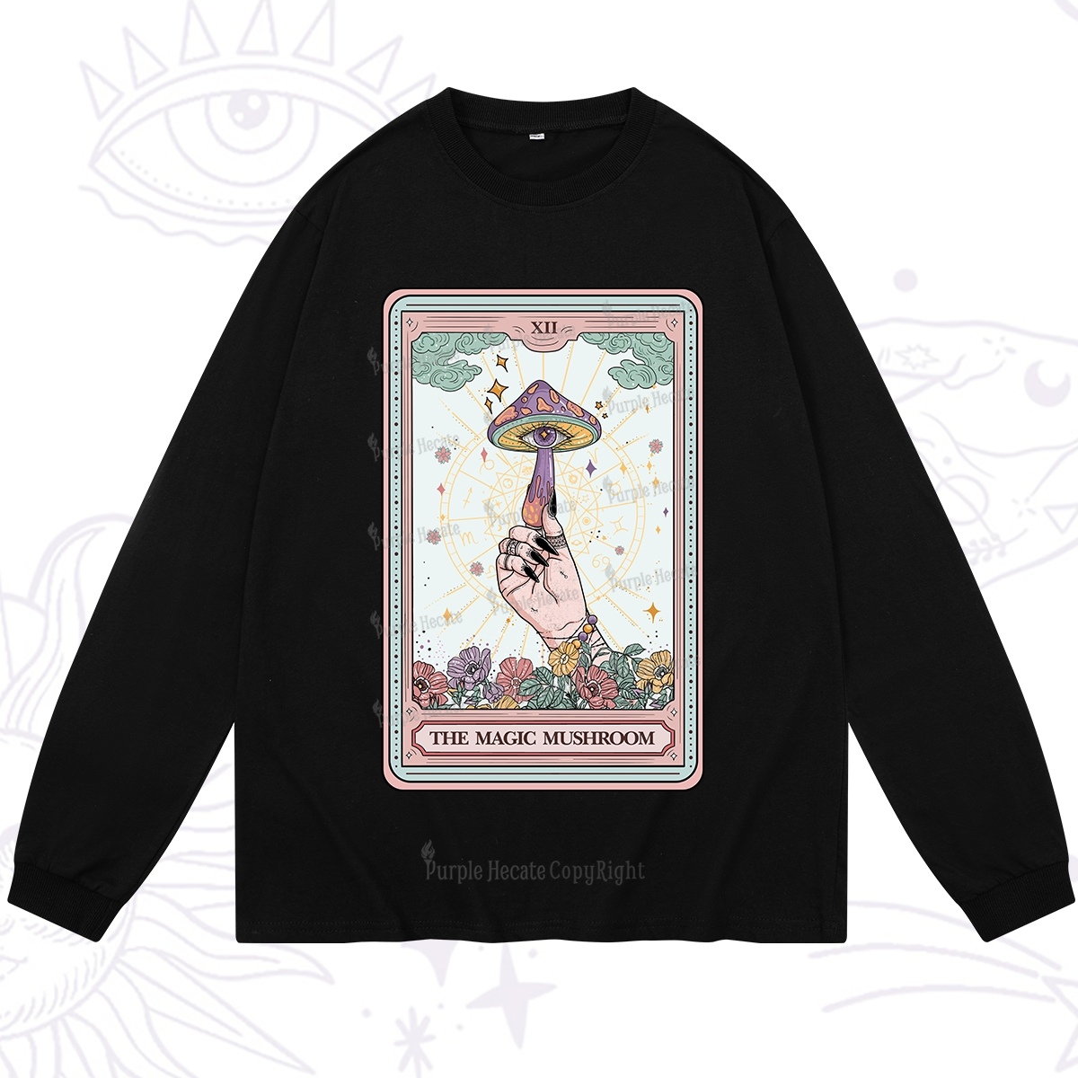 Purplehecate The Magic Murshroom Tarot Long Sleeve T-Shirt