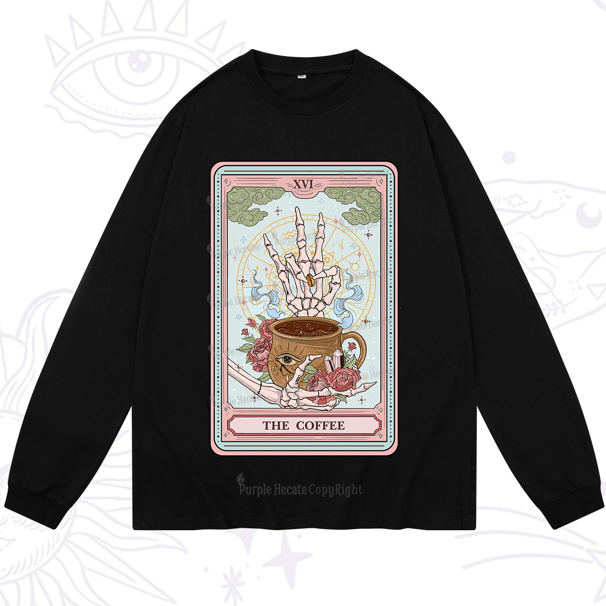 Purplehecate The Coffee Tarot Long Sleeve T-Shirt