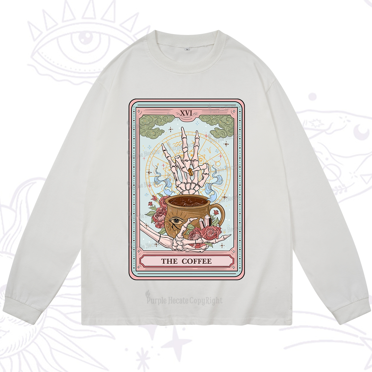 Purplehecate The Coffee Tarot Long Sleeve T-Shirt