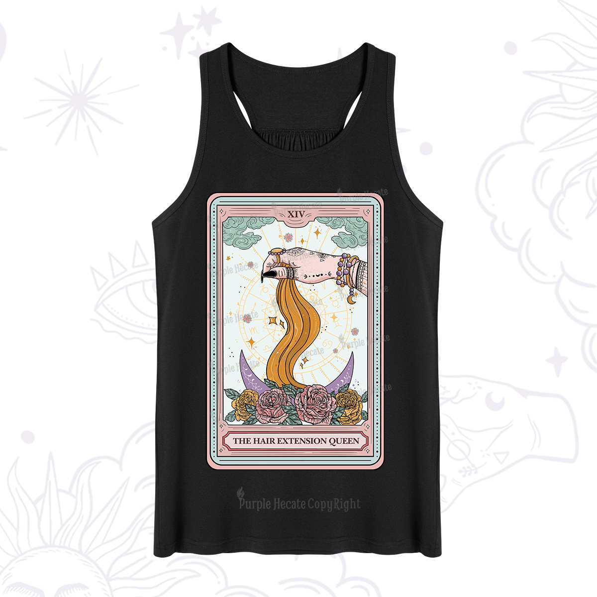 Purplehecate The Hair Extension Queen Tarot Card Tank