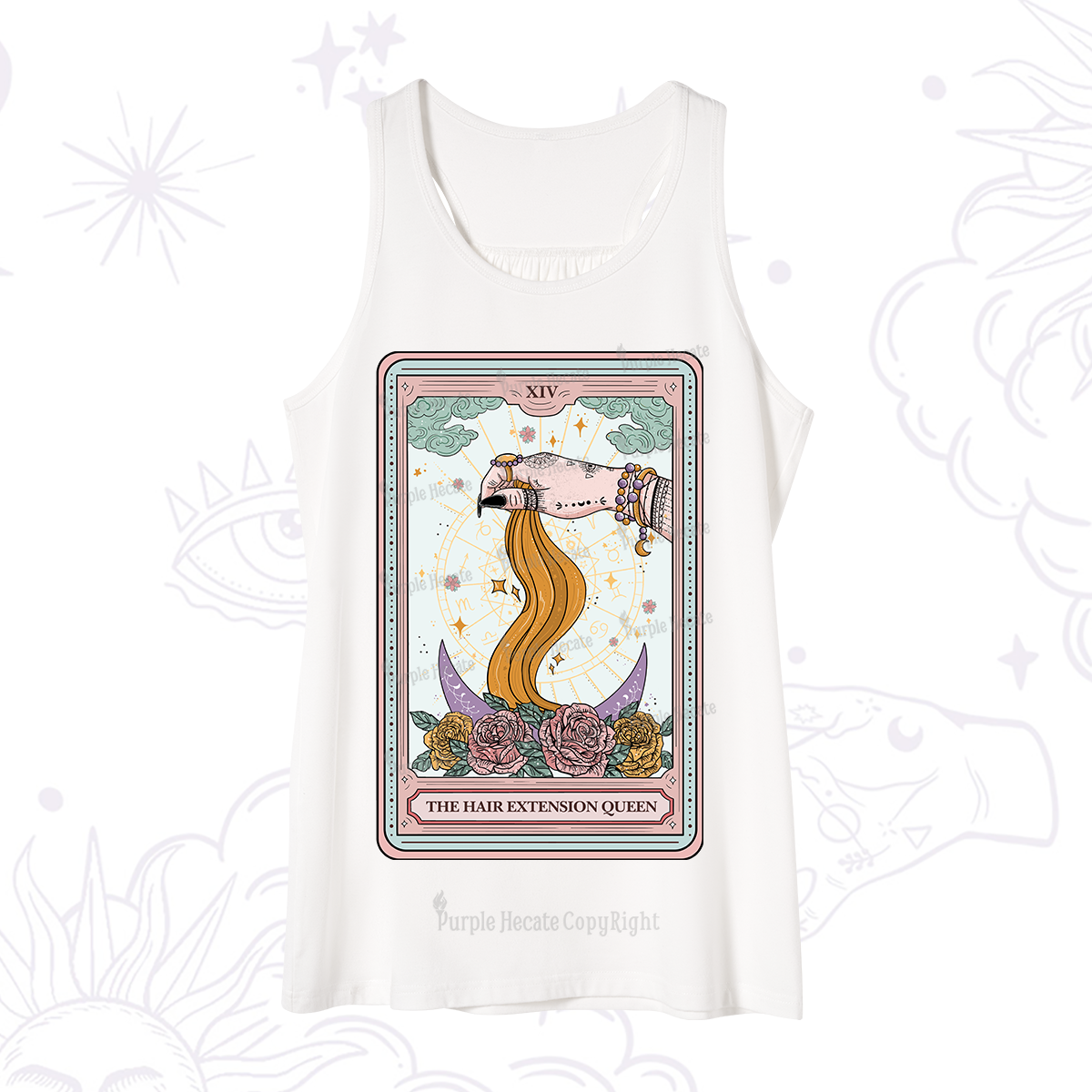 Purplehecate The Hair Extension Queen Tarot Card Tank