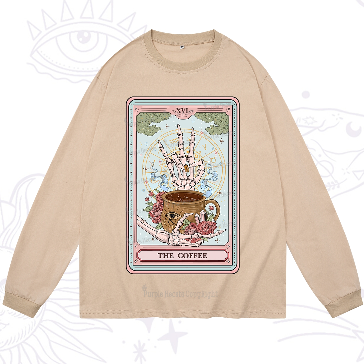 Purplehecate The Coffee Tarot Long Sleeve T-Shirt