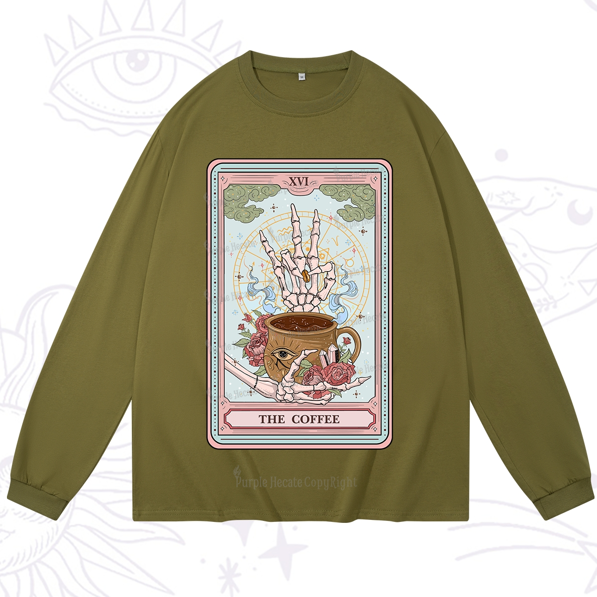 Purplehecate The Coffee Tarot Long Sleeve T-Shirt