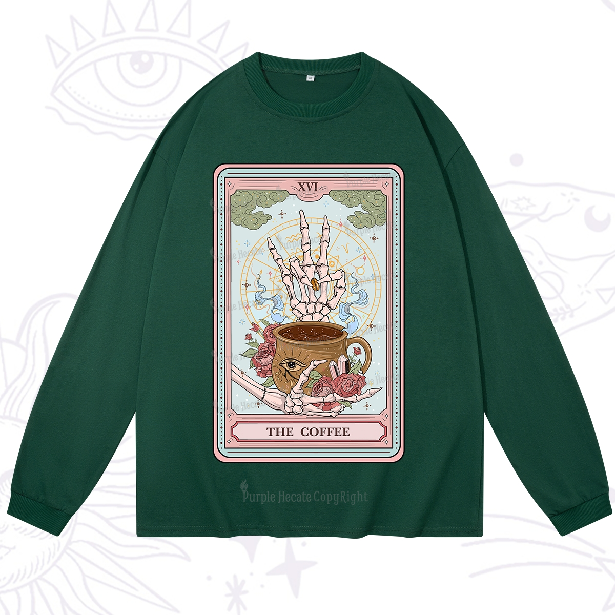 Purplehecate The Coffee Tarot Long Sleeve T-Shirt
