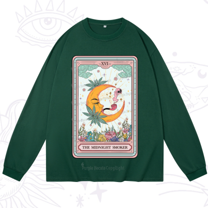 Purplehecate The Midnight Smoker Tarot Long Sleeve T-Shirt