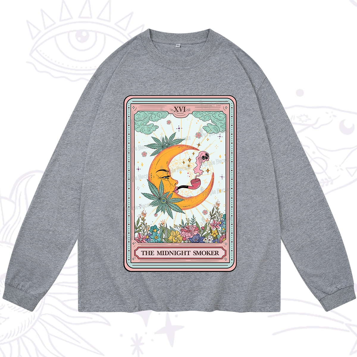 Purplehecate The Midnight Smoker Tarot Long Sleeve T-Shirt