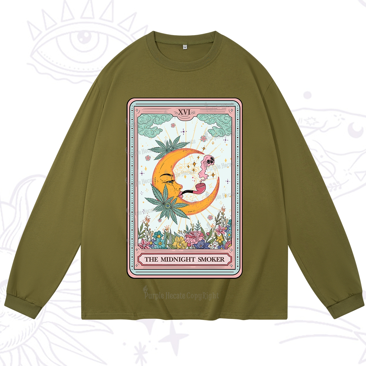 Purplehecate The Midnight Smoker Tarot Long Sleeve T-Shirt