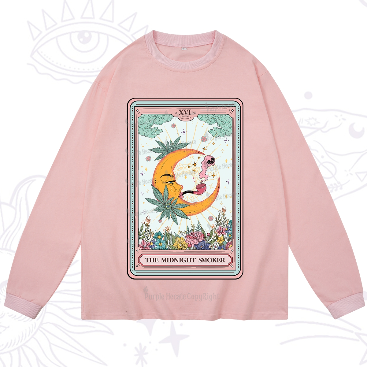 Purplehecate The Midnight Smoker Tarot Long Sleeve T-Shirt