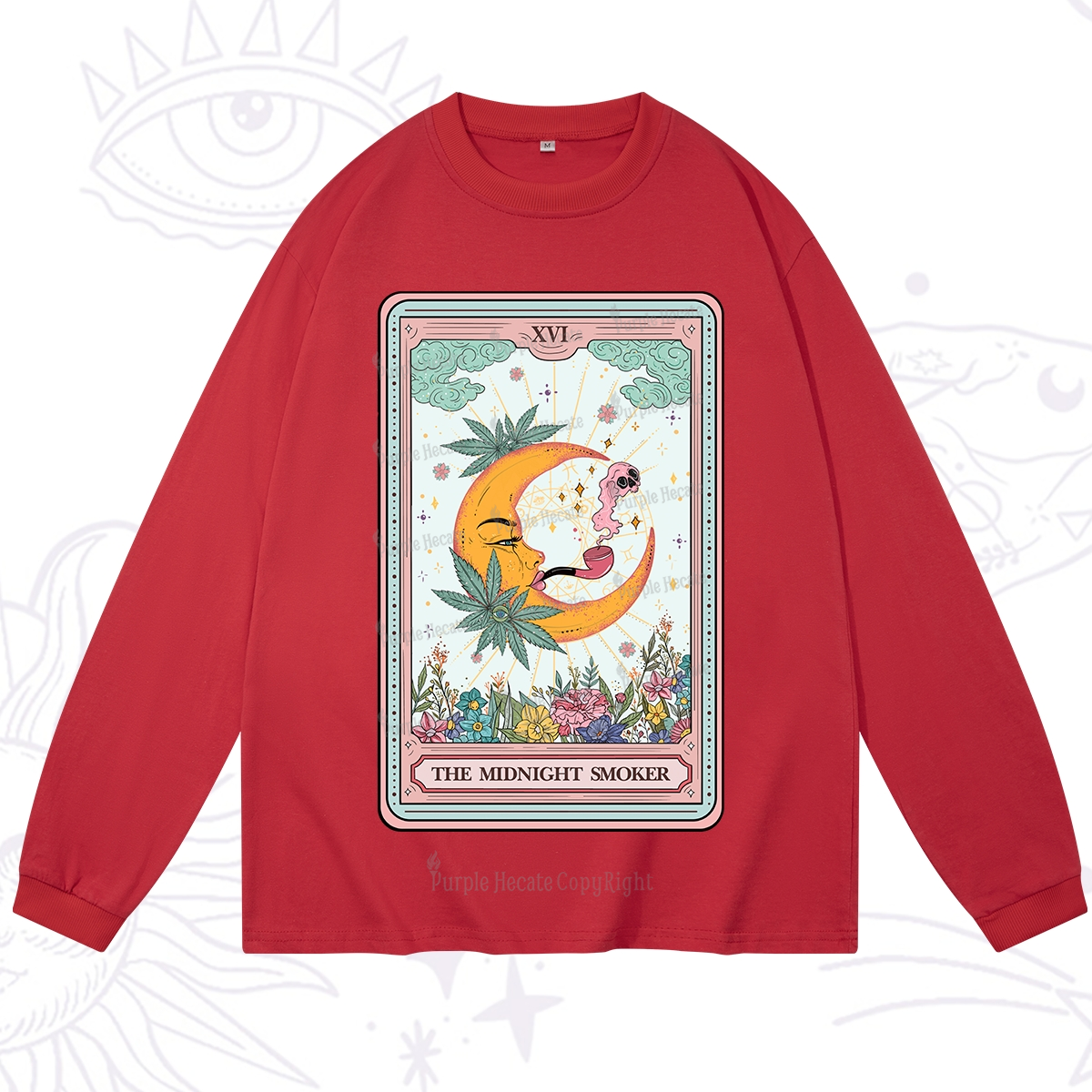 Purplehecate The Midnight Smoker Tarot Long Sleeve T-Shirt