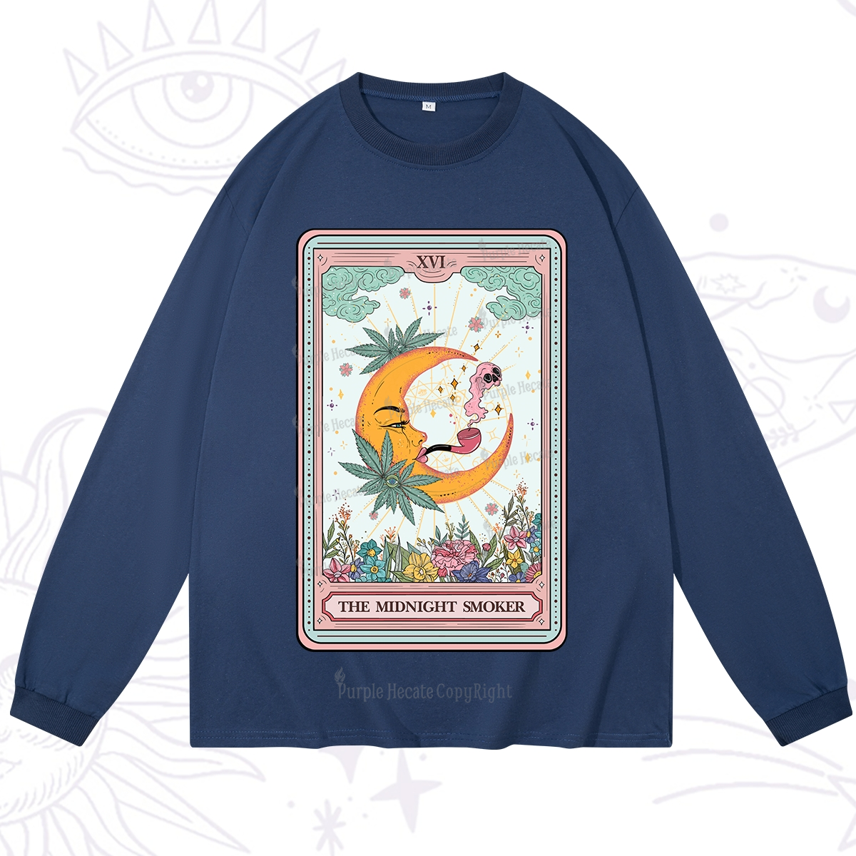 Purplehecate The Midnight Smoker Tarot Long Sleeve T-Shirt