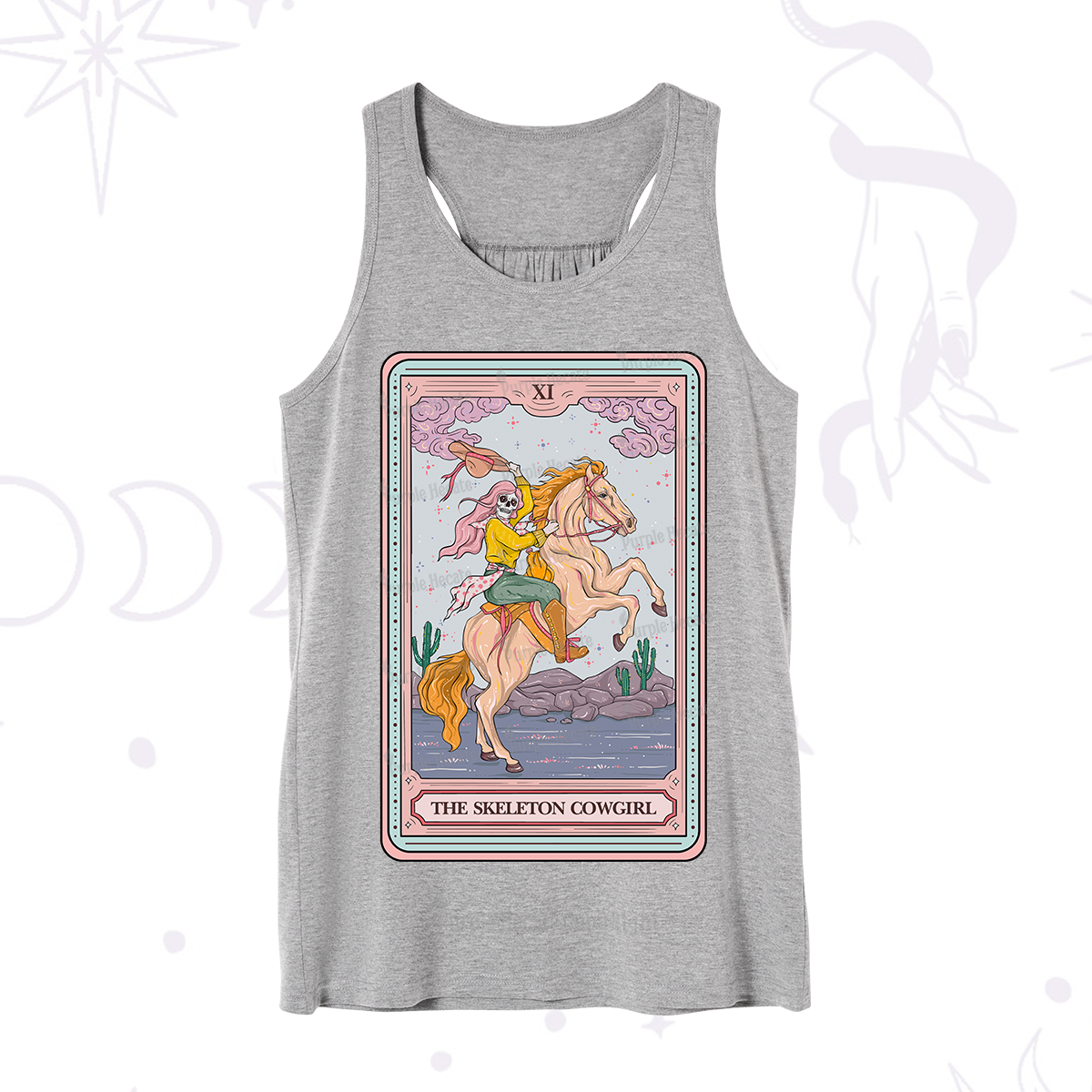 Purplehecate The Skeleton Cowgirl Tarot Card Tank