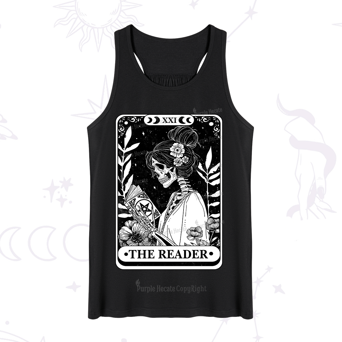 Purplehecate The Reader Skeleton Tarot Tank