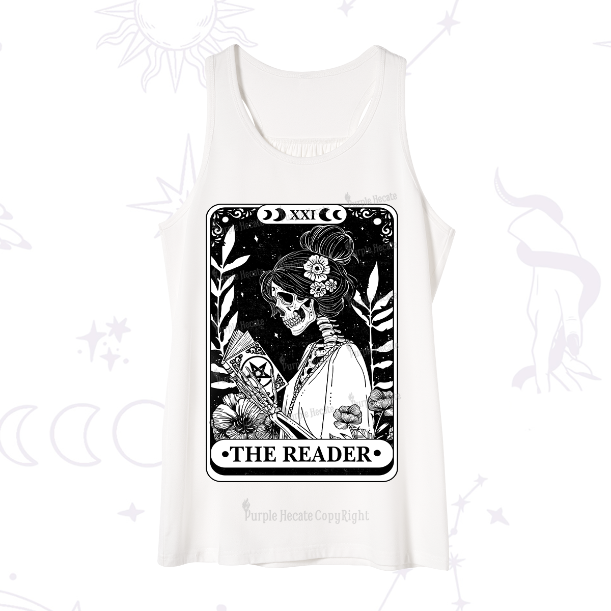 Purplehecate The Reader Skeleton Tarot Tank