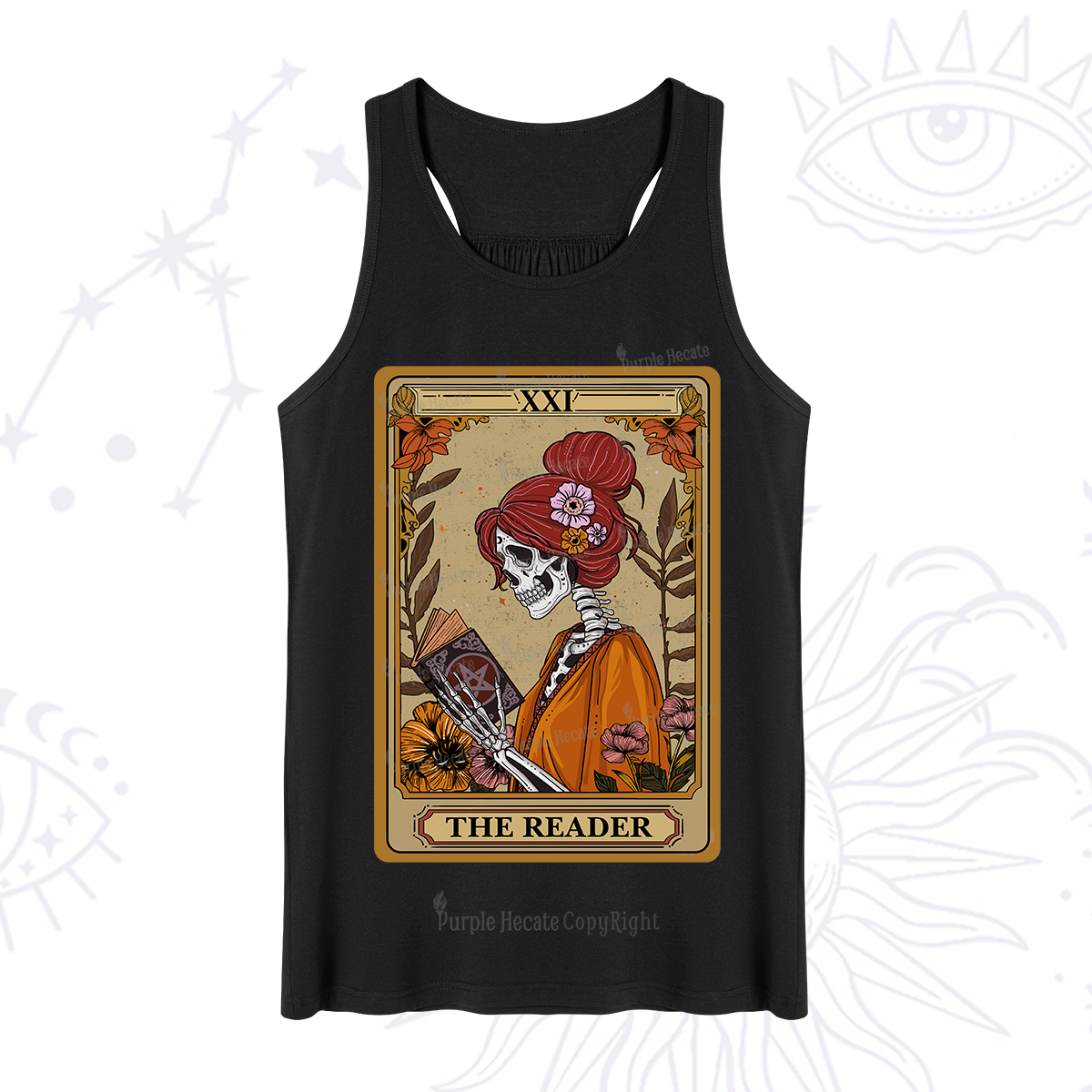 Purplehecate The Reader Tarot Card Skeleton Tank