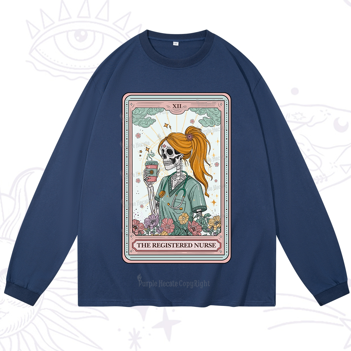 Purplehecate The Registered Nurse Skeleton Tarot Long Sleeve T-Shirt