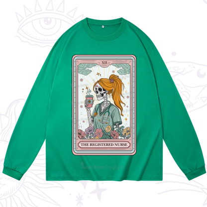 Purplehecate The Registered Nurse Skeleton Tarot Long Sleeve T-Shirt
