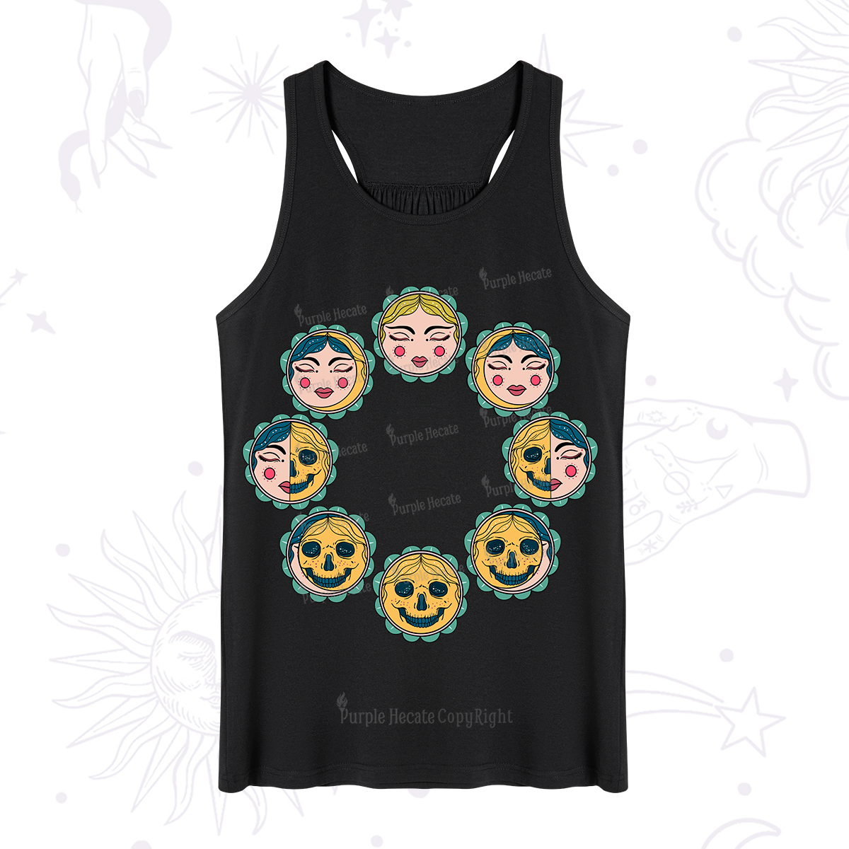 Purplehecate Lunar Skull Cycle Tank