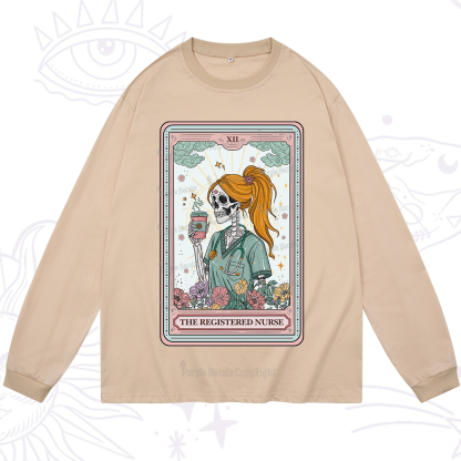 Purplehecate The Registered Nurse Skeleton Tarot Long Sleeve T-Shirt