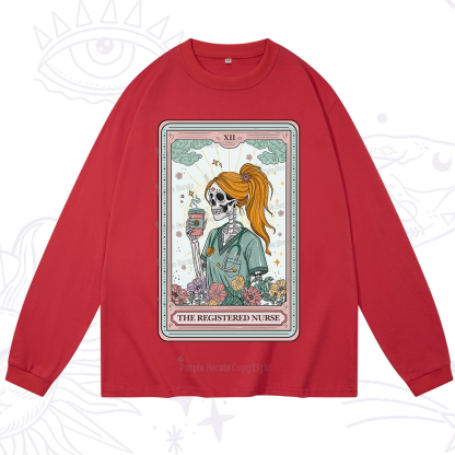 Purplehecate The Registered Nurse Skeleton Tarot Long Sleeve T-Shirt