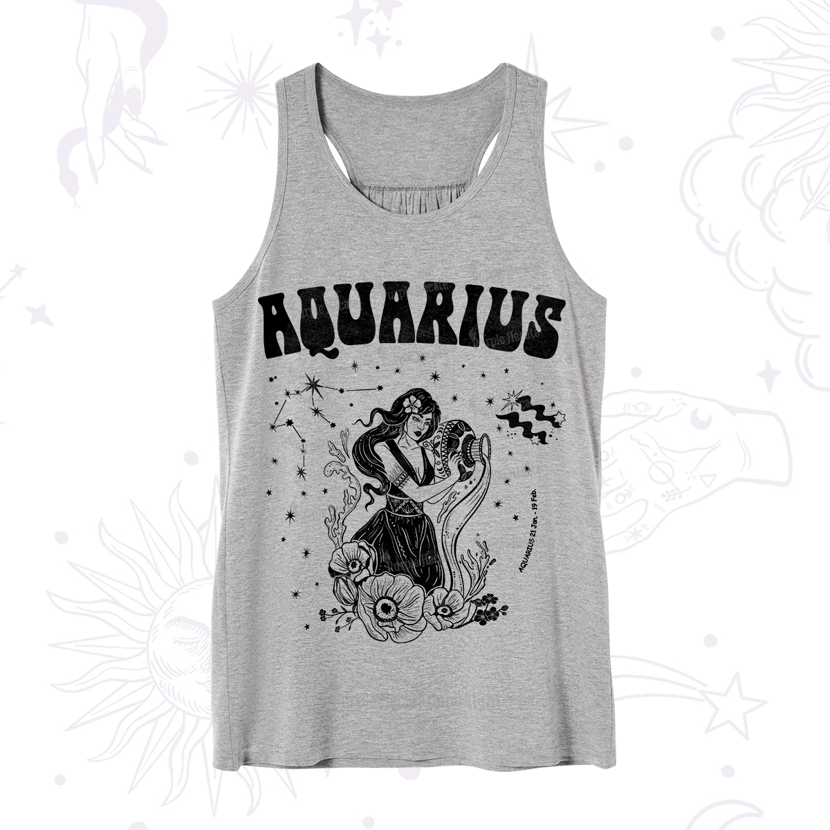 Purplehecate Aquarius Zodiac Glyphs Tank
