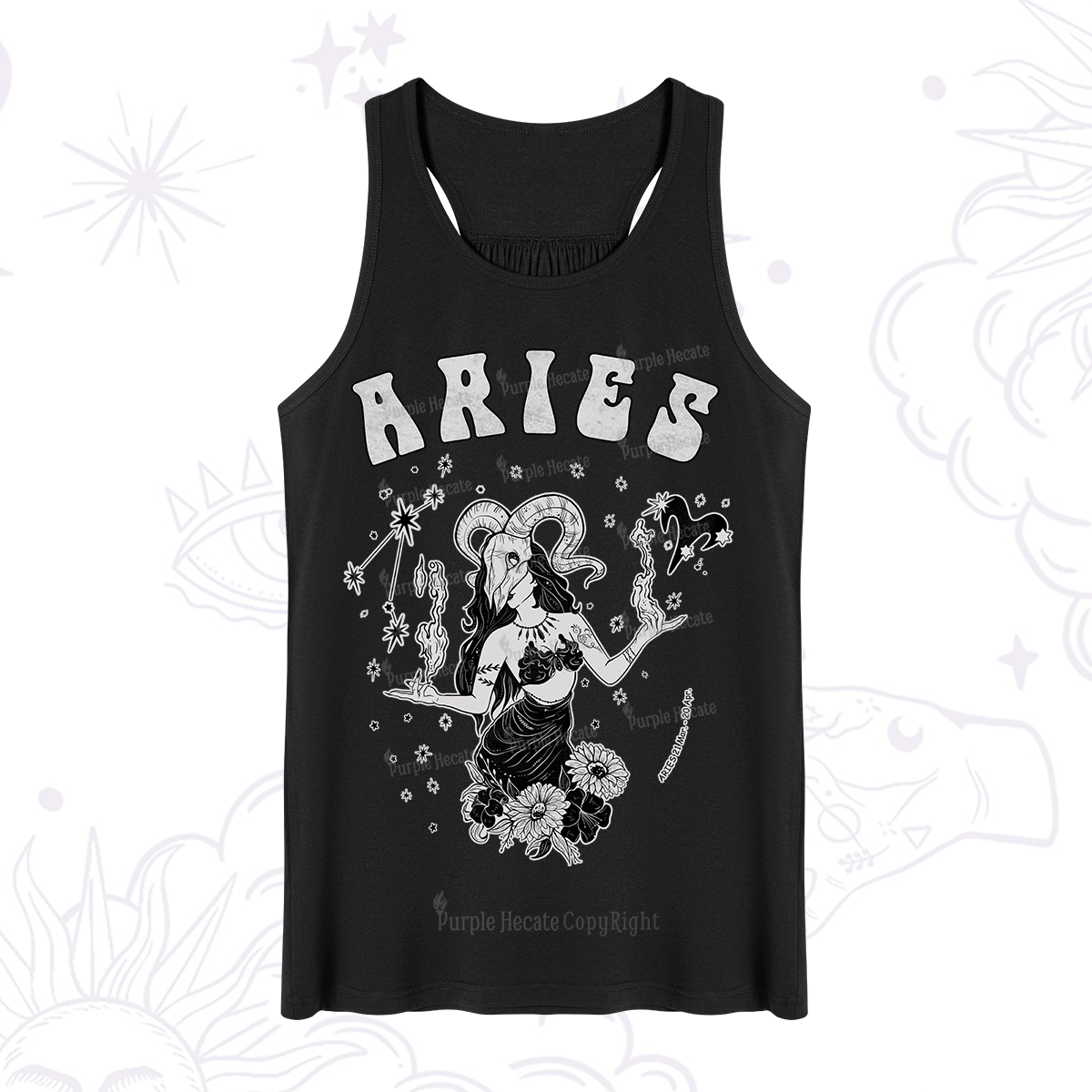 Purplehecate Aries Zodiac Glyphs Tank