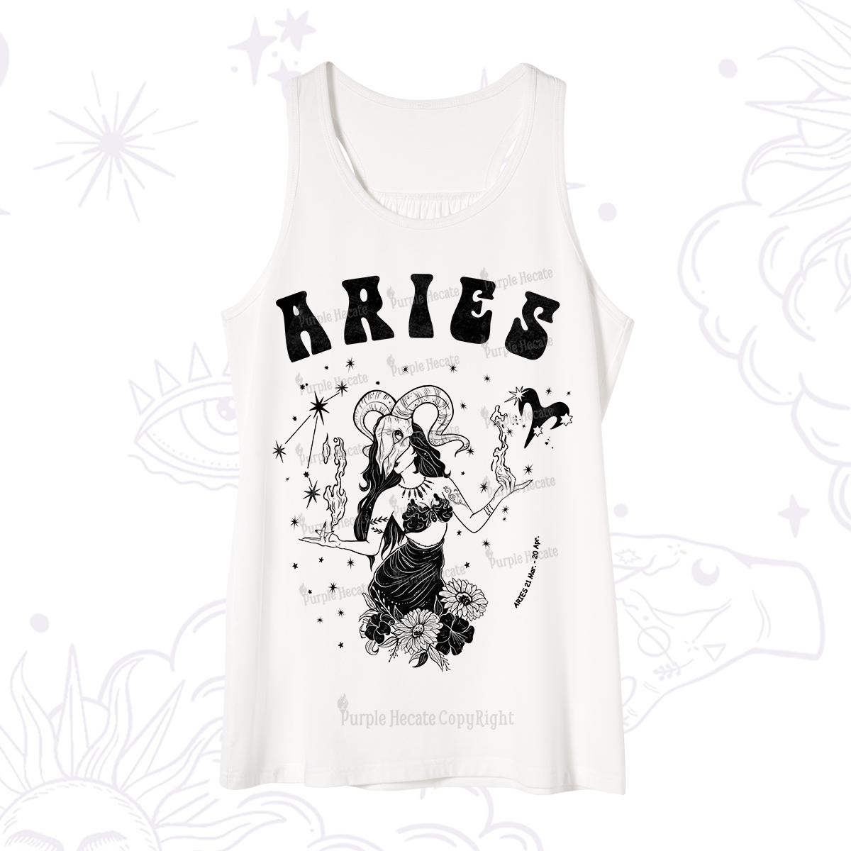 Purplehecate Aries Zodiac Glyphs Tank