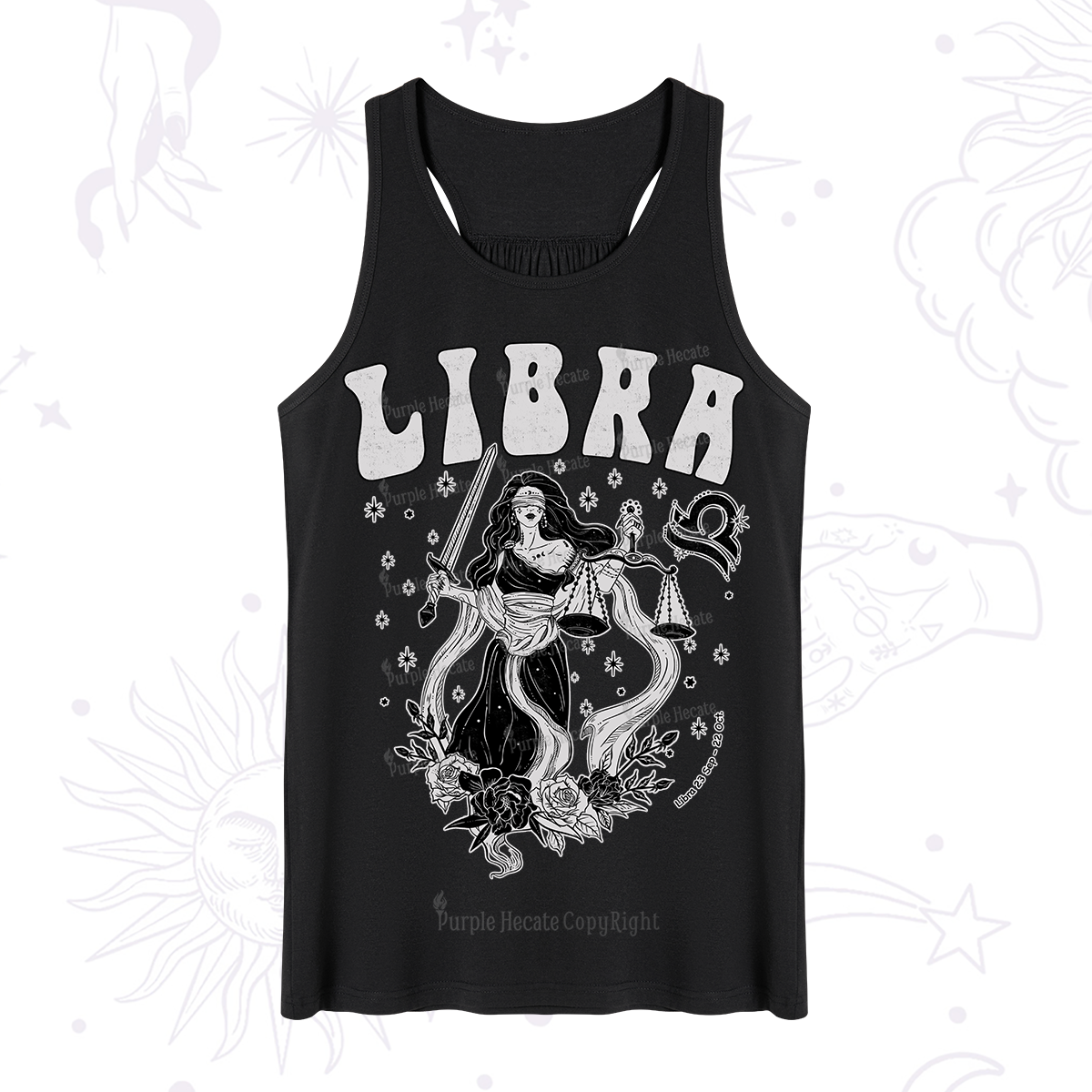 Purplehecate Libra Zodiac Glyphs Tank
