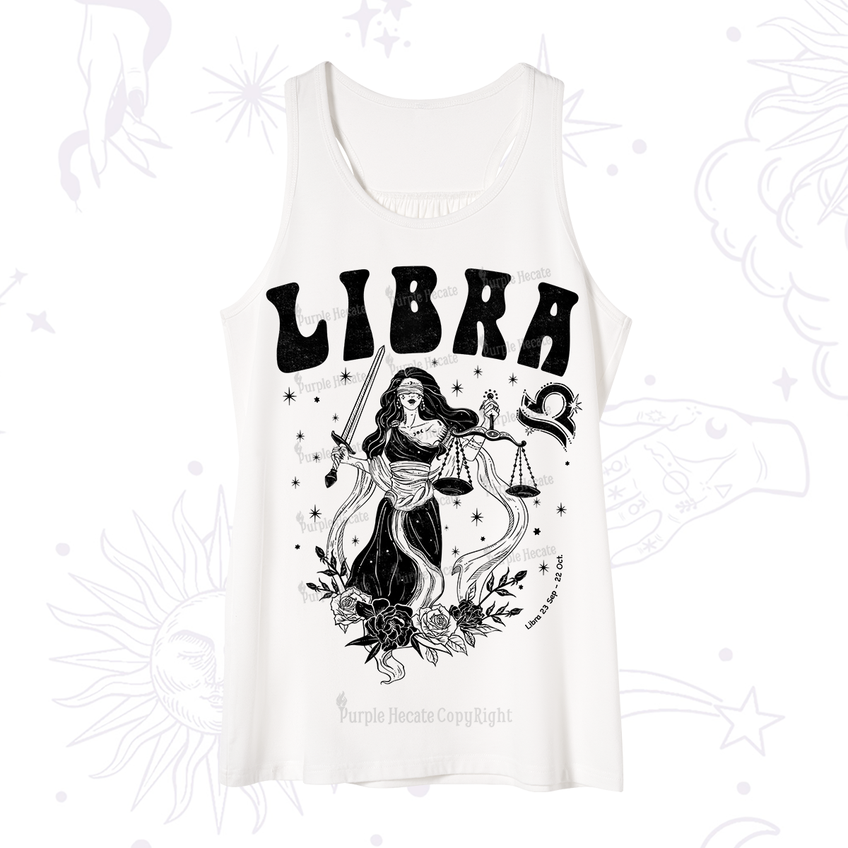 Purplehecate Libra Zodiac Glyphs Tank