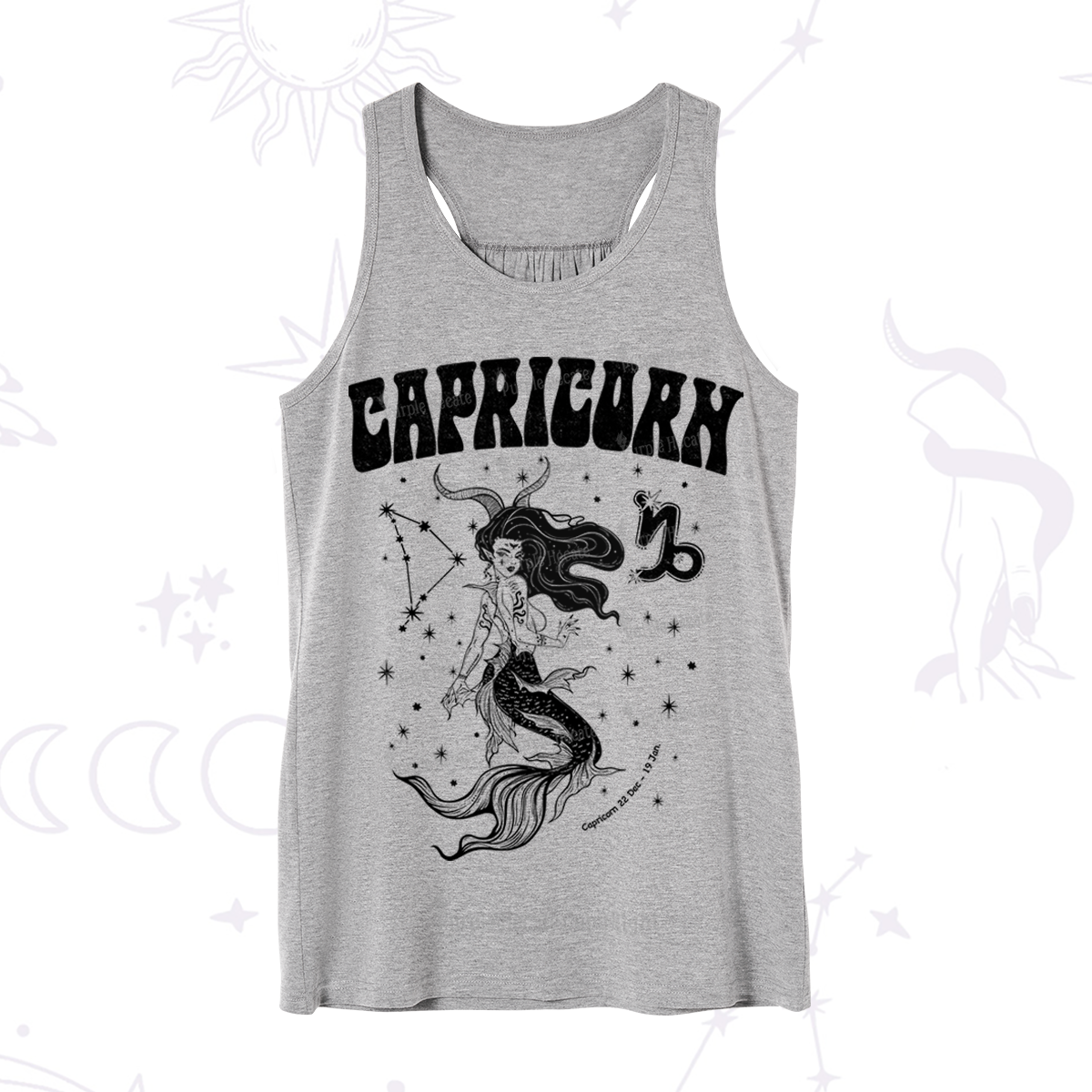Purplehecate Capricorn Zodiac Glyphs Tank