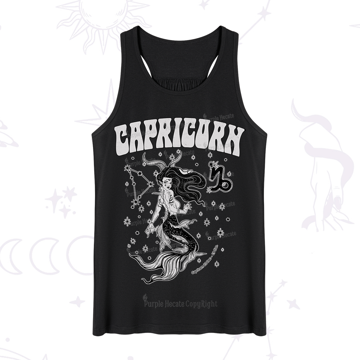 Purplehecate Capricorn Zodiac Glyphs Tank