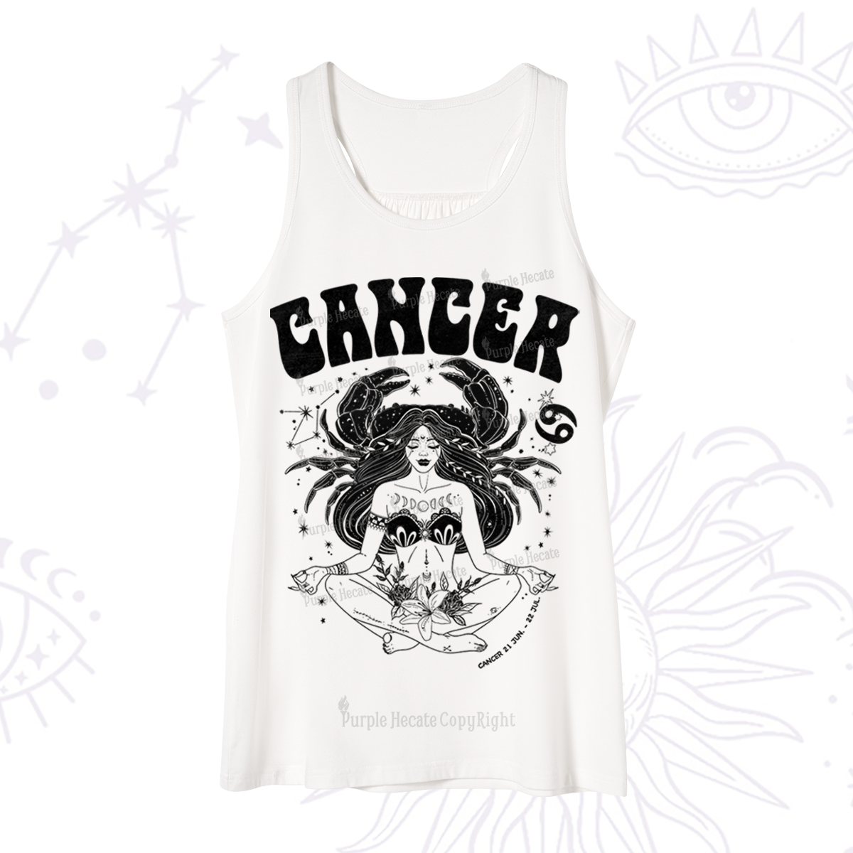 Purplehecate Cancer Zodiac Glyphs Tank