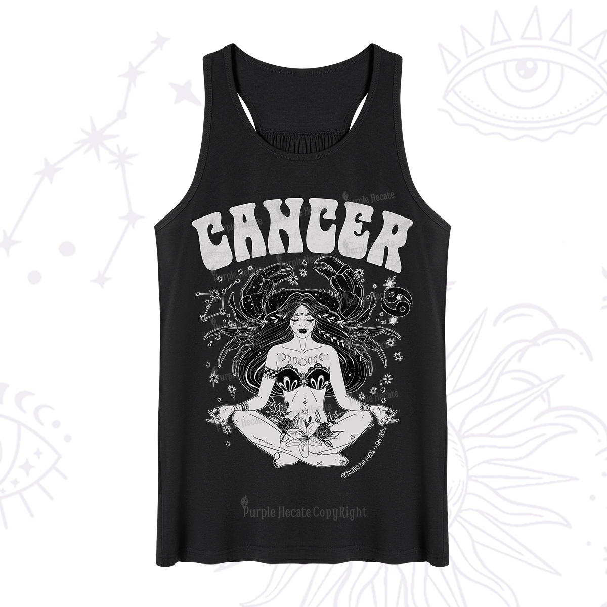 Purplehecate Cancer Zodiac Glyphs Tank