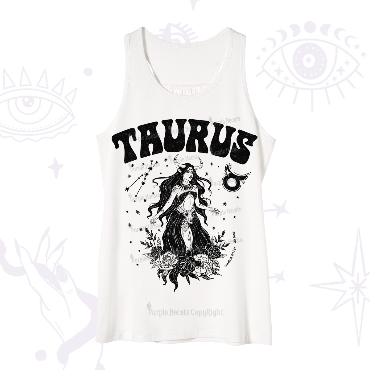 Purplehecate Taurus Zodiac Glyphs Tank