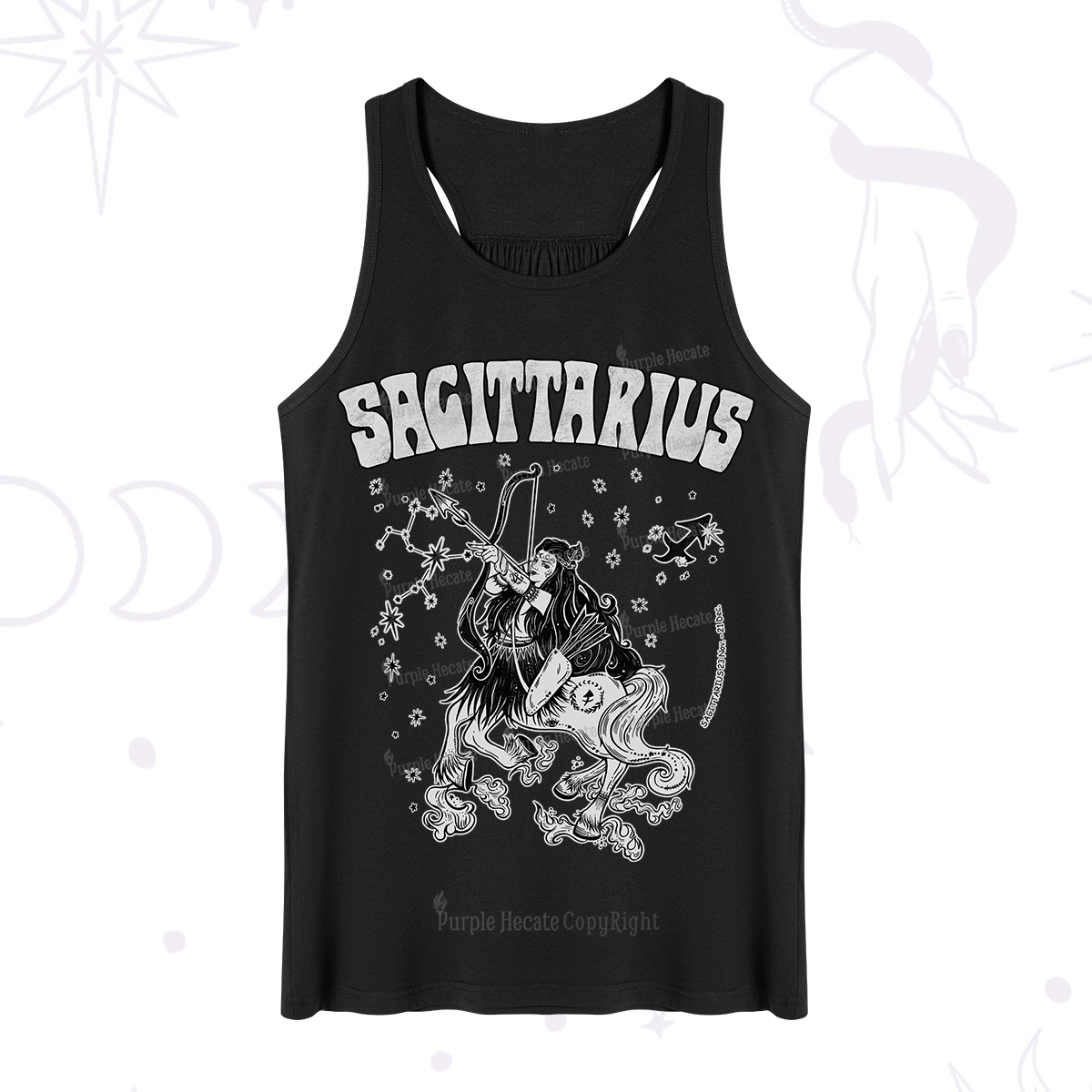Purplehecate Sagittarius Zodiac Glyphs Tank