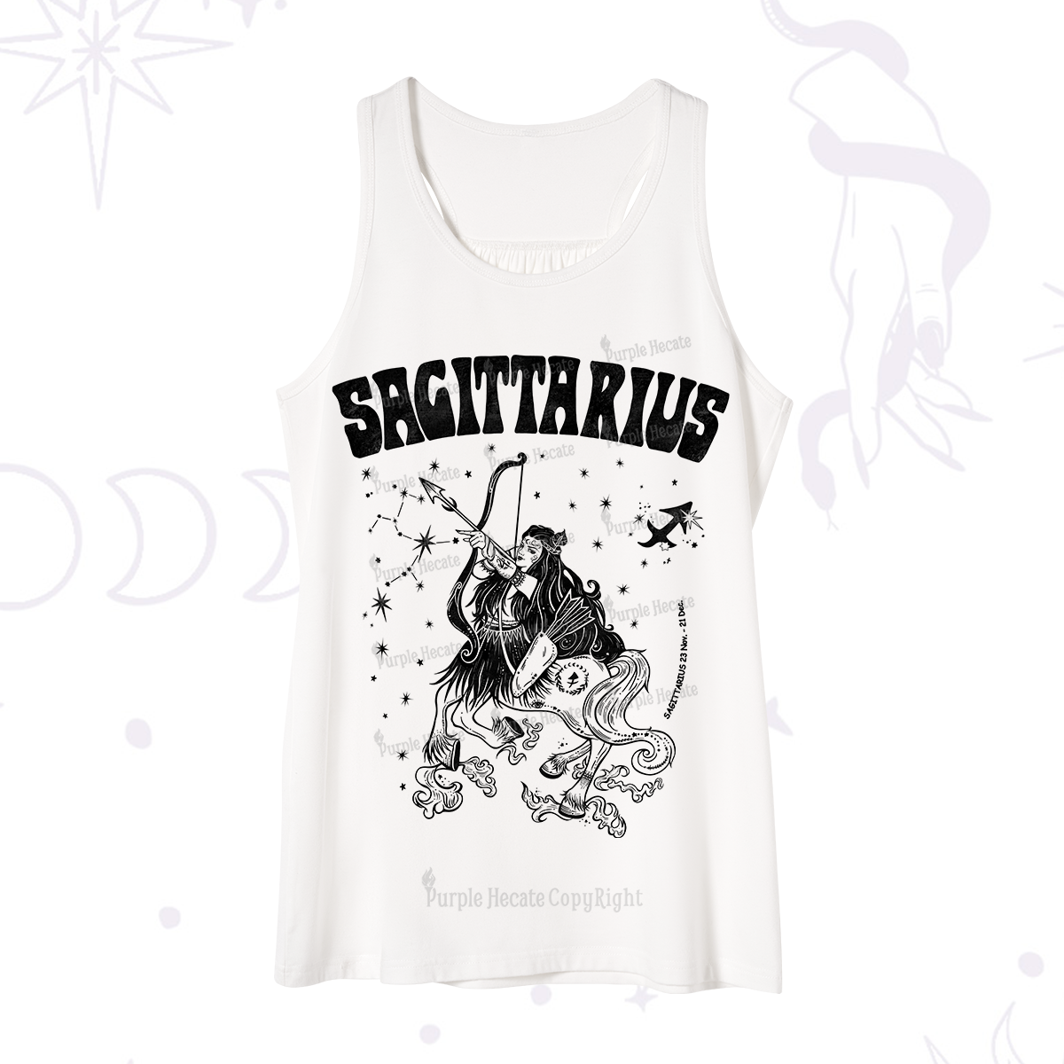 Purplehecate Sagittarius Zodiac Glyphs Tank