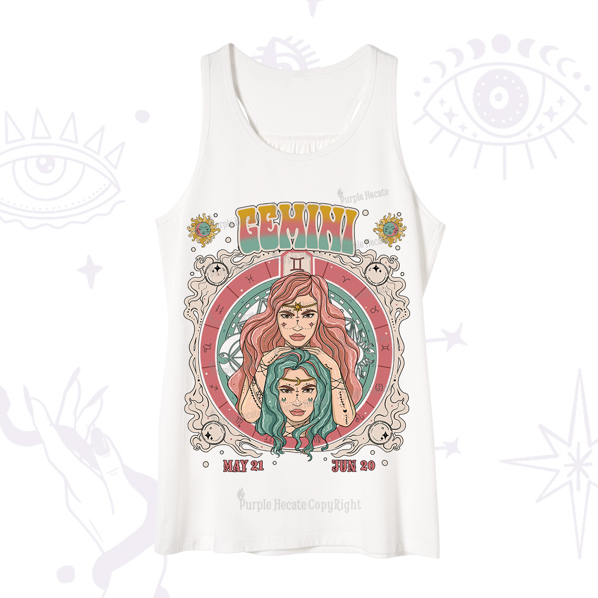 Purplehecate Gemini Cosmic Zodiac Tank