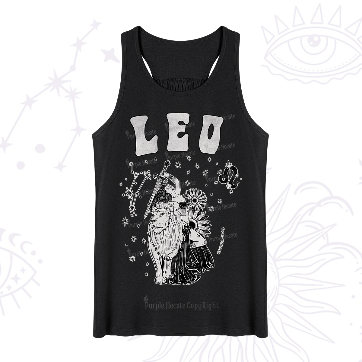 Purplehecate Leo Zodiac Glyphs  Tank